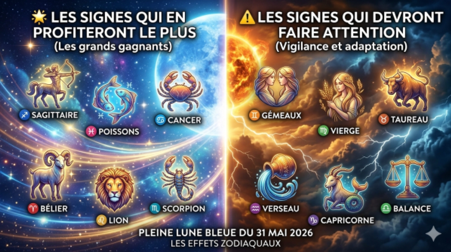 Pleine Lune Bleue du 31 Mai 2026 en Sagittaire : Quels Signes Seront les Plus Chanceux ?