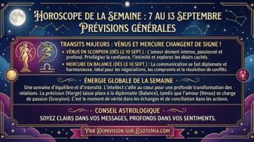 Horoscope du 7 au 13 septembre : amour, travail, argent